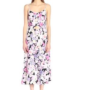 kensie cutout floral midi dress NWT